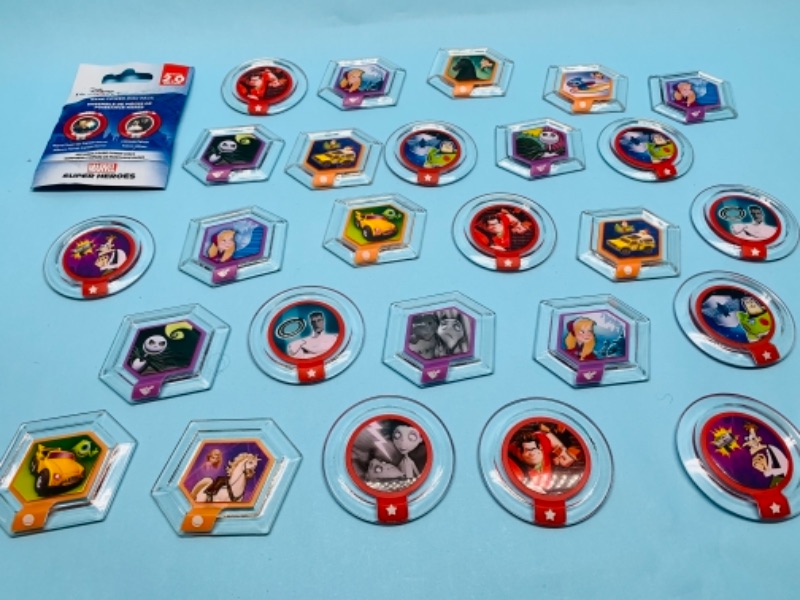 Photo 1 of 767218…28 Disney infinity power discs 