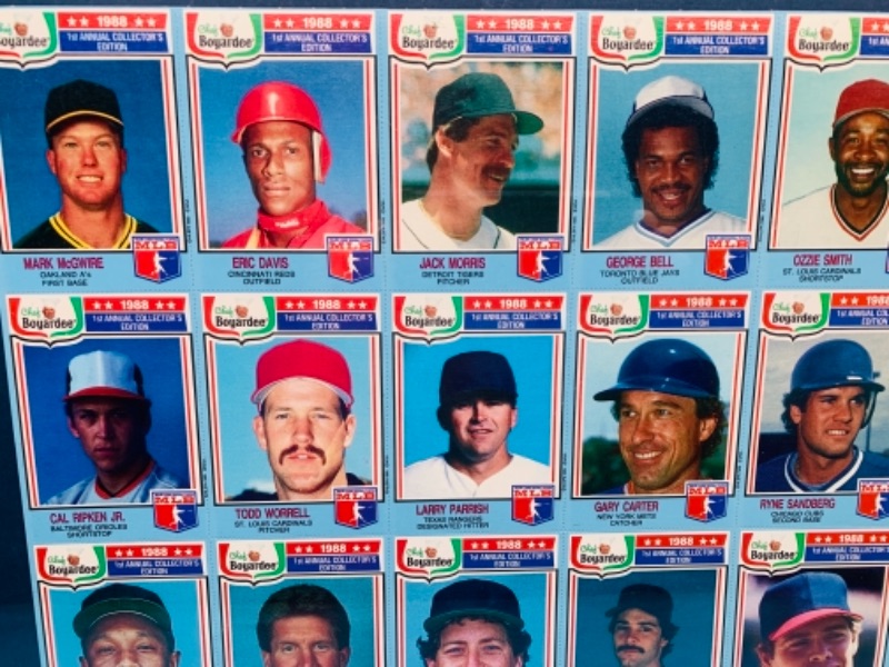 Photo 3 of 767239…chef boyardee 1988 uncut baseball sheet of 24 hall of famers