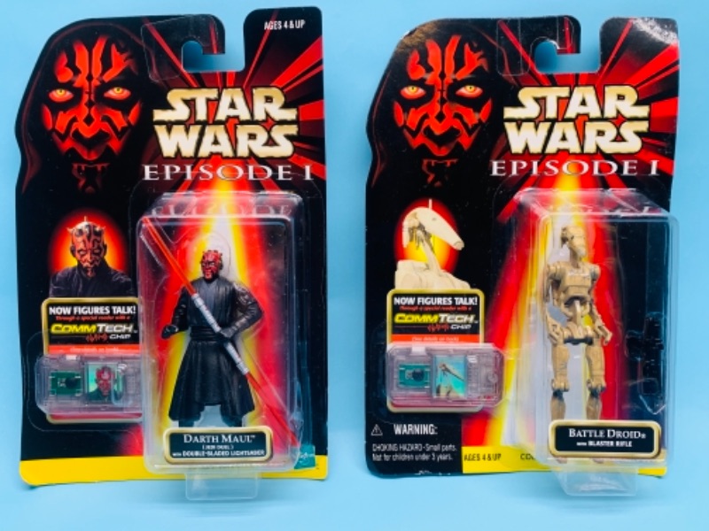 Photo 1 of 767252…2 Star Wars episode one figures in original packages