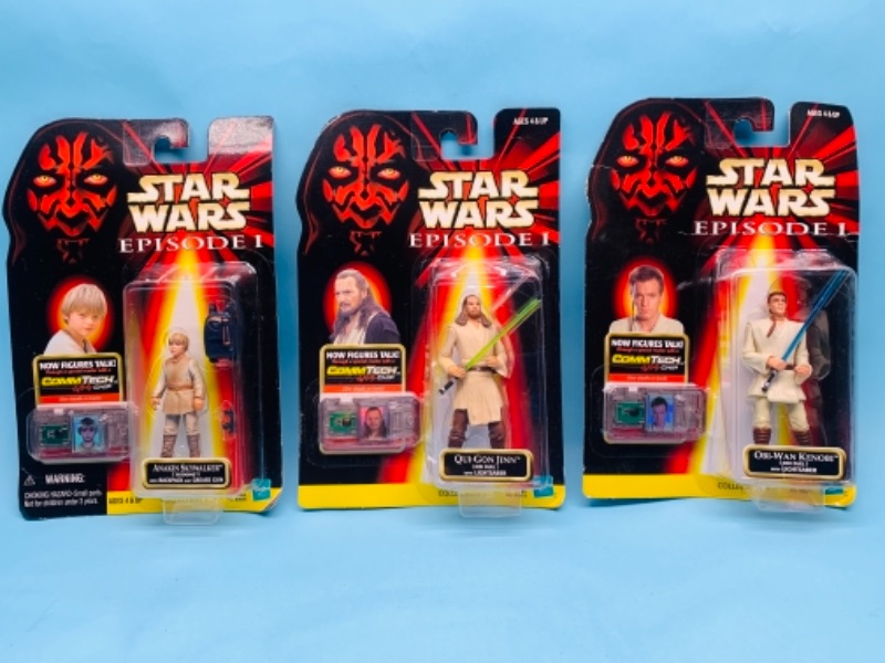 Photo 1 of 767253…3 Star Wars episode one figures in original packages