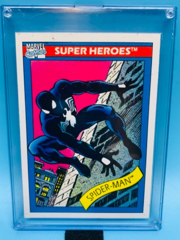 Photo 1 of 767257…1990 Marvel superheroes Spiderman card 2 in hard plastic case