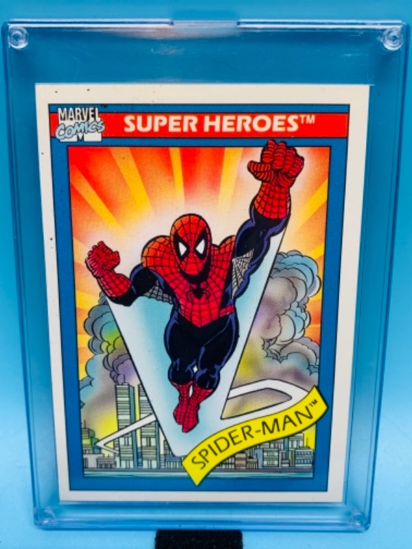 Photo 1 of 767258…1990 Marvel superheroes cosmic Spiderman card 30 in hard plastic case