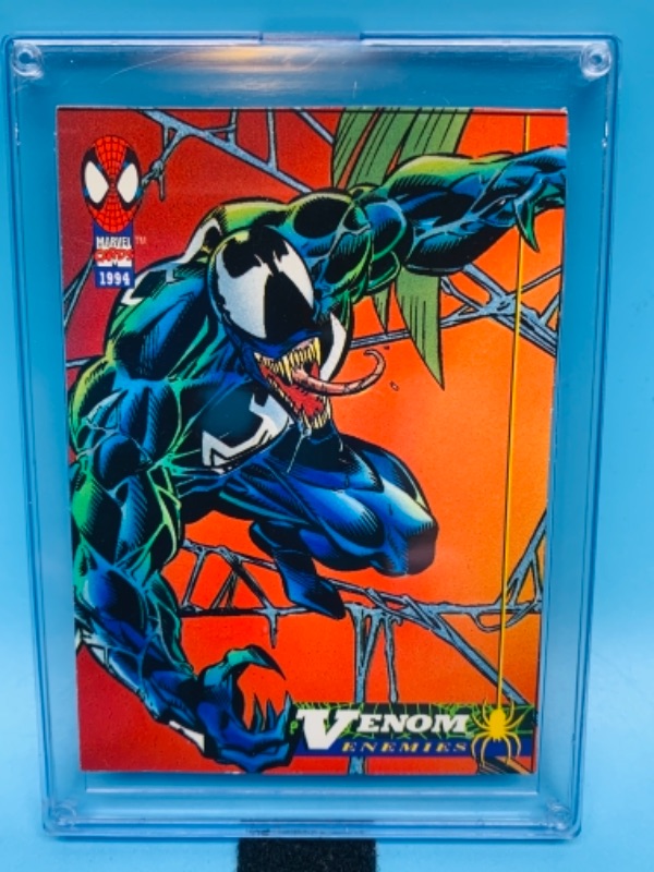 Photo 1 of 767259…1994 Marvel venom enemies card in  hard plastic case