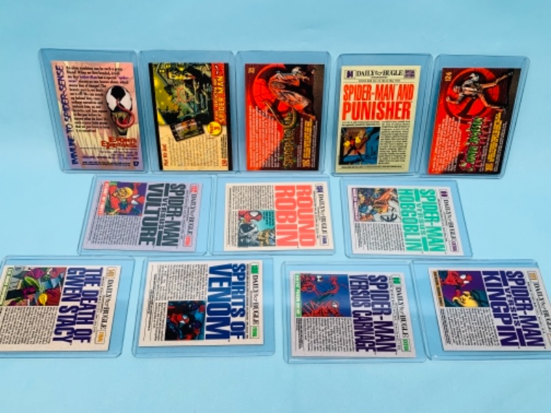 Photo 2 of 767268…12 marvel and daily bugle trading cards in hard plastic sleeves 