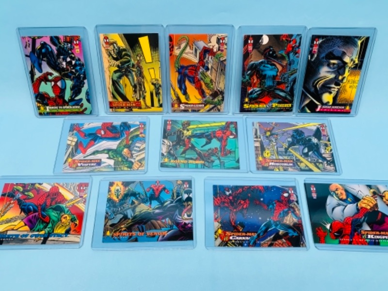 Photo 1 of 767268…12 marvel and daily bugle trading cards in hard plastic sleeves 