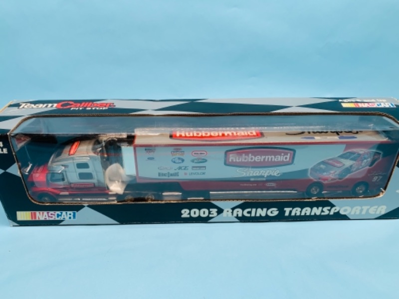 Photo 2 of 767277… team caliber 15 inch die cast racing transporter in original box