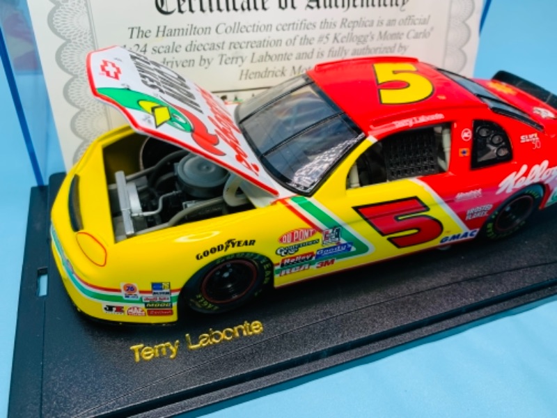 Photo 2 of 767288…large Revell terry labonte Kellogg’s die cast stock car with coa and display case in original box 