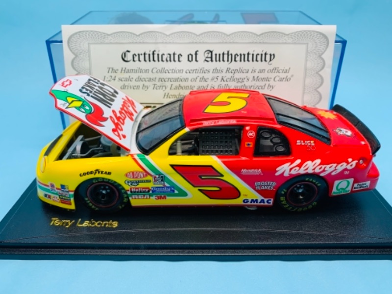 Photo 1 of 767288…large Revell terry labonte Kellogg’s die cast stock car with coa and display case in original box 