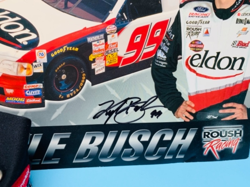 Photo 3 of 767289…autographed nascar t-shirt, cap,  and posters- Kurt Busch, Kyle Busch, and other 