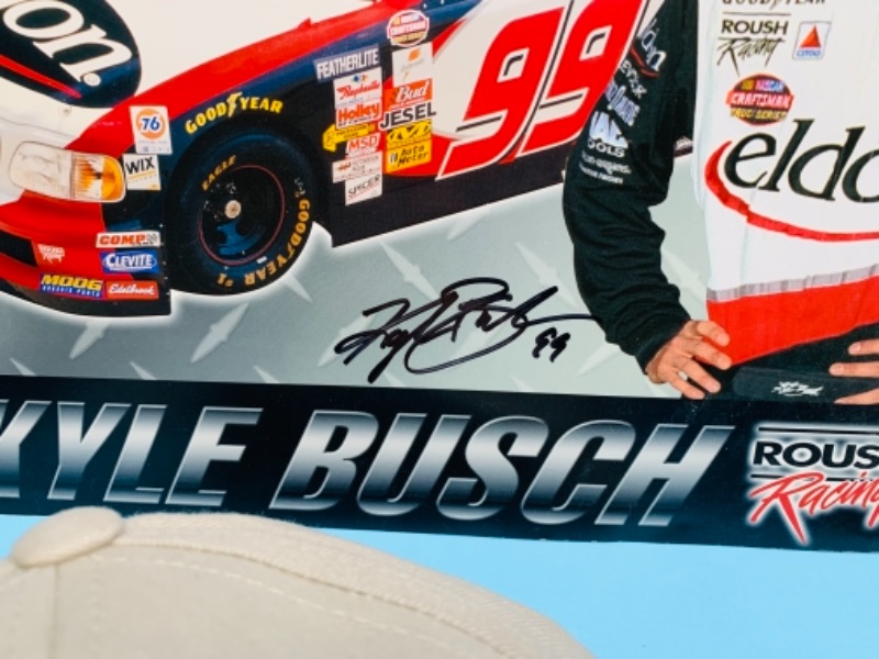 Photo 4 of 767290…autographed nascar cap and posters- Kurt Busch and other 