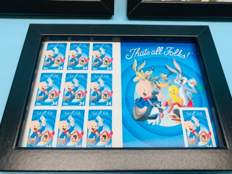 Photo 1 of 767293…3 framed Warner bros. Collectible stamps 