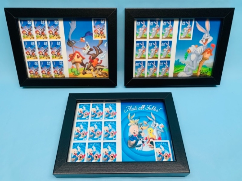 Photo 1 of 767293…3 framed Warner bros. Collectible stamps 