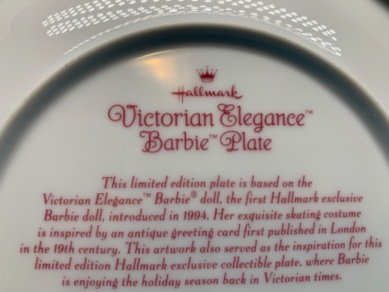 Photo 4 of 767301…vintage hallmark Barbie Victorian elegance collectors plate with coa in box 