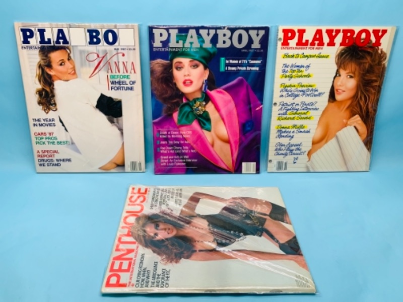 Photo 1 of 767307…adults only- 3 playboy and 1 penthouse magazines in plastic sleeves 