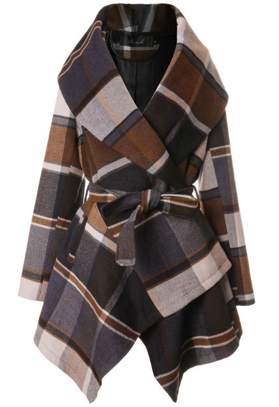 Photo 1 of PRAIRIE CHECK RABATO COAT BY CHIC+
