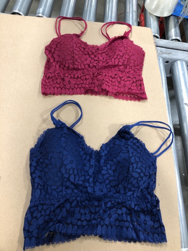 Photo 1 of set of 2 S blue burgundy bra