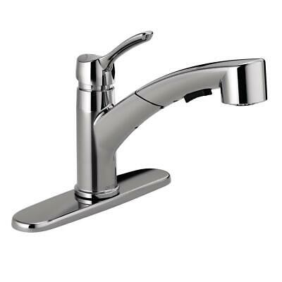 Photo 1 of Collins Single-Handle Pull-Out Sprayer Kitchen Faucet in Chrome by Delta
