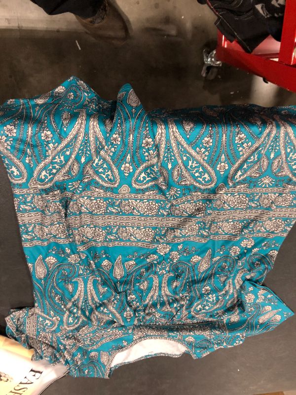 Photo 1 of Women's (XL) Blue Decorative Blouse Top 