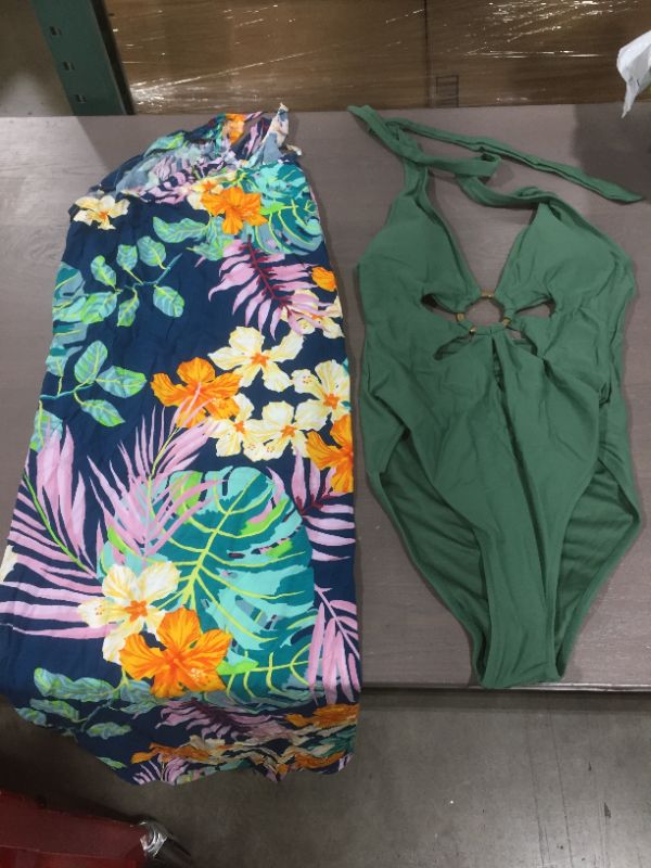 Photo 2 of (2 pack) Cupshe womens sundress and one piece bikini (L)