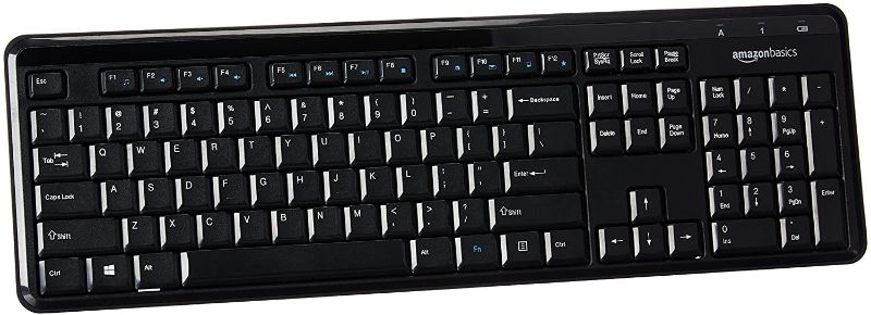 Photo 1 of Amazon Basics Wireless Computer Keyboard Quiet and Compact - US Layout (QWERTY)
