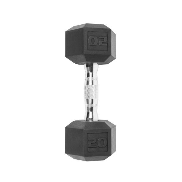 Photo 1 of Cap Barbell Rubber Coated Hex Dumbbell, 20 Lbs Black
