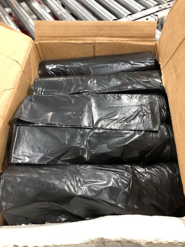 Photo 2 of Aluf Plastics 56 Gallon Trash Can Liners (100 Count) - 43" x 47" - Thick 1.5 MIL Equivalent Black Trash Bags for Bathroom, Kitchen, Office, Industrial, Commercial, Recycling and More
