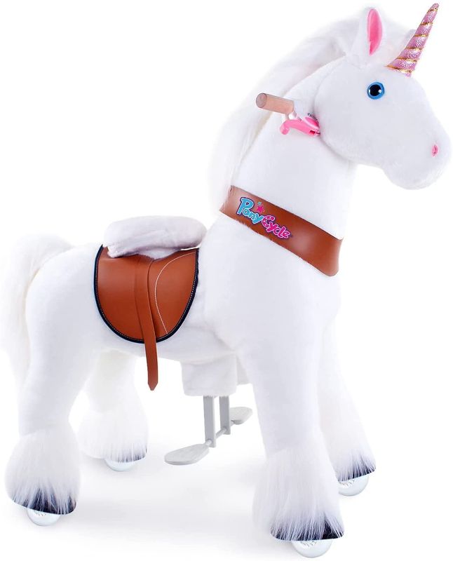 Photo 1 of Pony Beyond Shop Ponycycle Cycle Ride On Horse for Children 3 to 5 Years Old or Up to 90 Pounds - MEDIUM SIZE PONYCYCLE (Color WHITE UNICORN)
