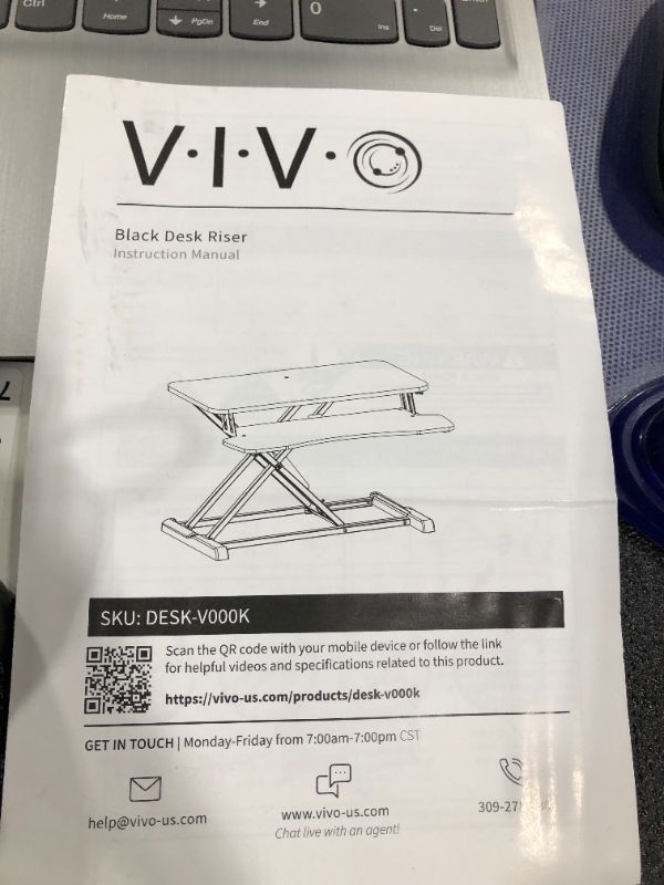 Photo 2 of VIVO 32 inch Desk Converter, Height Adjustable Riser, Sit to Stand Dual Monitor and Laptop Workstation with Wide Keyboard Tray, Black, DESK-V000K, 32"
