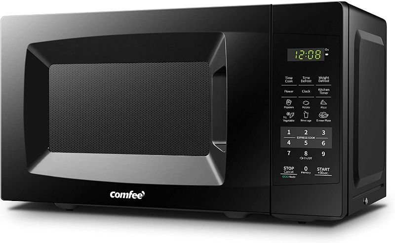 Photo 1 of COMFEE' EM720CPL-PMB Countertop Microwave Oven with Sound On/Off, ECO Mode and Easy One-Touch Buttons, 0.7cu.ft, 700W, Black
