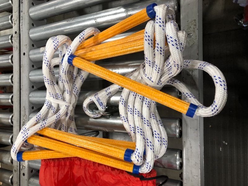 Photo 2 of Aoneky Fire Escape Rope Ladder - Flame Resistant Emergency Fire Safety Evacuation Ladder with Hook Carabins for Kids and Adults, 2 - 3 Story Fire Rescue Ladder (32 Ft)
