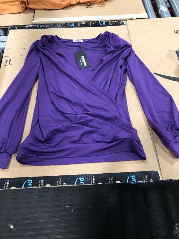 Photo 1 of Zeagoo purple long sleeve cross top, Size S, BRAND NEW/ORIGINAL TAGS STILL ON