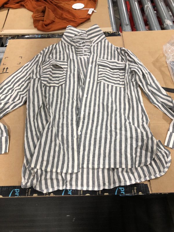 Photo 1 of Grey striped button up, Size S