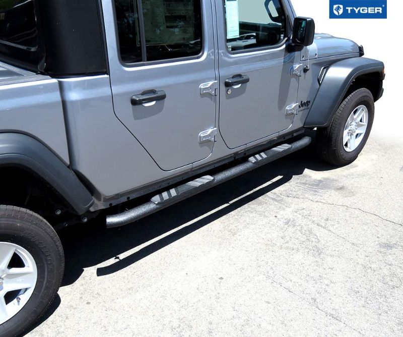 Photo 1 of Tyger Auto TG-SS2J35198 Tyger Rider Running Boards Compatible with 2020-2022 Jeep Gladiator JT | 4 Doors | 3.5" Wide | Textured Black | Side Step | Nerf Bars
