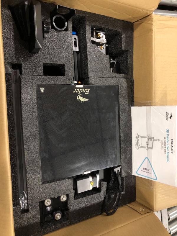 Photo 2 of Official Creality Ender 3 V2 3D Printer Upgraded Integrated Structure Design with Silent Motherboard MeanWell Power Supply and Carborundum Glass Platform 8.66x8.66x9.84 Inch Printing Size
