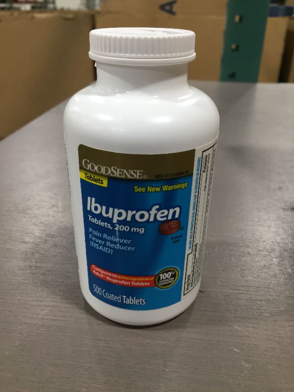 Photo 1 of (12 pack) GoodSense 200 mg Ibuprofen Tablets, Fever Reducer and Pain Relief from Body Aches, Headache, Arthritis Pain and More, 6000 Count
