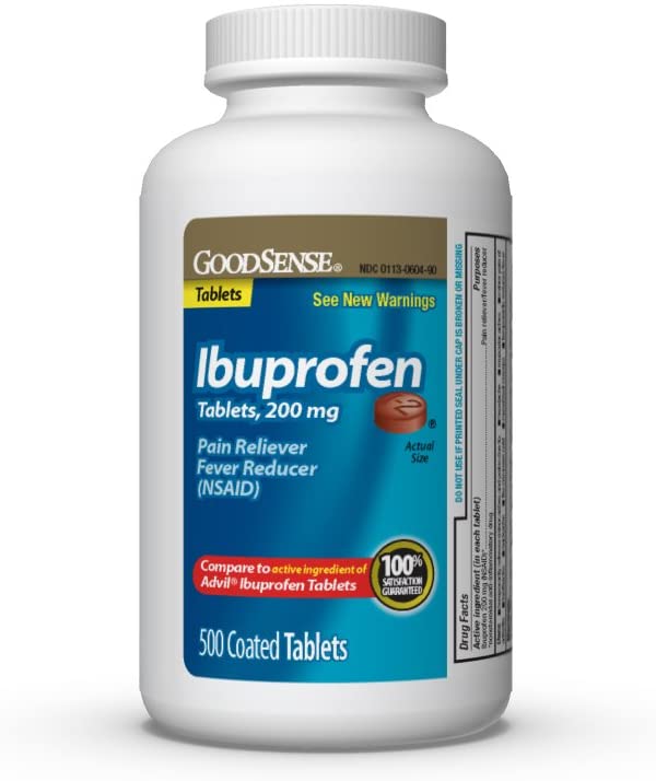 Photo 1 of GoodSense 200 mg Ibuprofen Tablets, Fever Reducer and Pain Relief from Body Aches, Headache, Arthritis Pain and More, 500 Count
