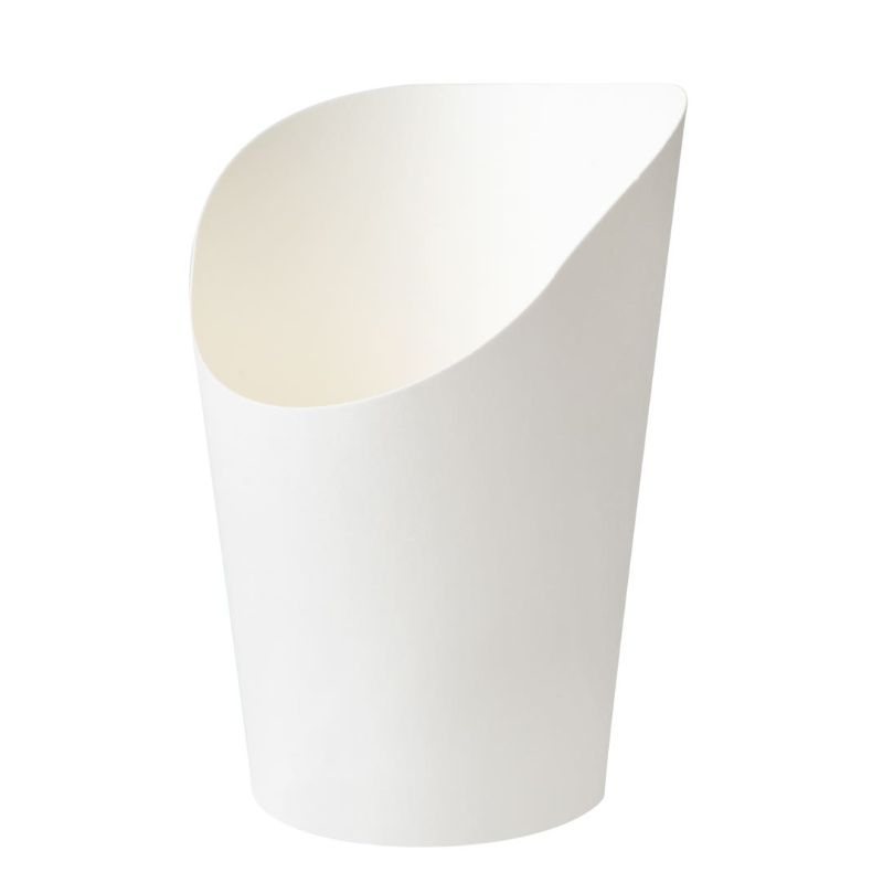 Photo 1 of Bio Tek 12 oz Round White Paper Incline Cup - 3 1/2" x 3 1/2" x 4 3/4" - 75 count box
