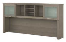 Photo 1 of Bush Furniture Somerset 72in 2-Door Hutch with Cubbies in Ash Gray Finish - fits on 72W L Desk or 72W Office Desk 