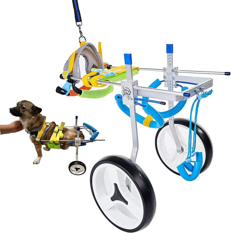 Photo 1 of Adjustable Dog Cart/Wheelchair, Animal Exercise Wheels?for Pet/Doggie Wheelchairs with Disabled Hind Legs Walking?Light Weight, Easy Assemble M (Not excat like stock)
