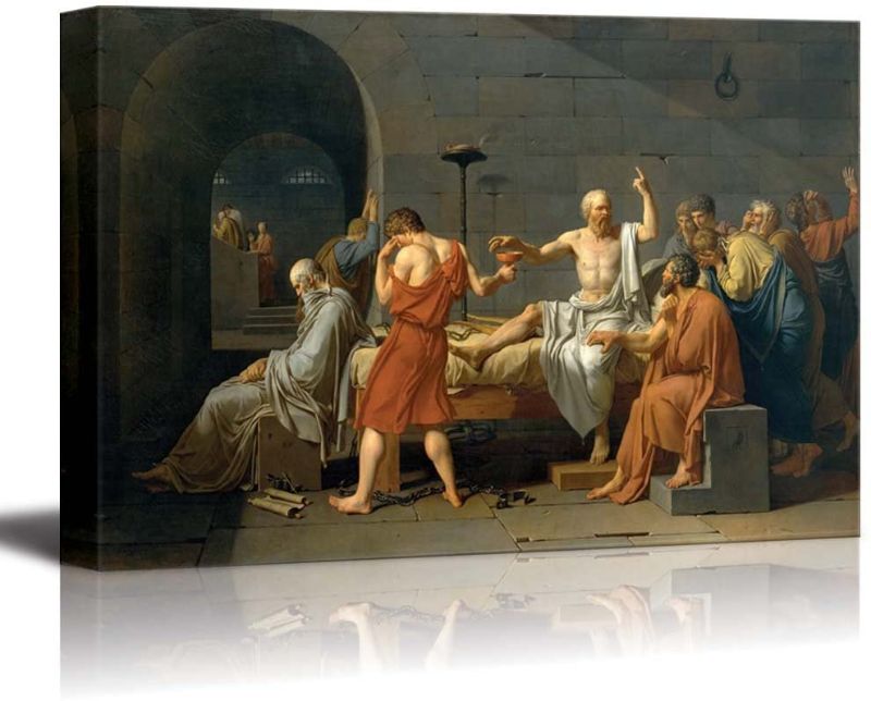 Photo 1 of  The Death of Socrates by Jacques-Louis David - Canvas Print Wall Art Famous Painting Reproduction - 24" x 36"
