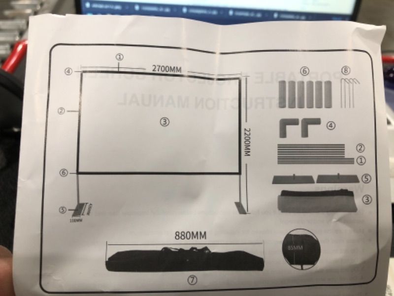 Photo 1 of Projector Screen with Stand, Portable 
