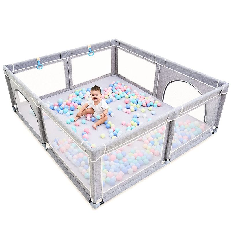 Photo 1 of Baby Playpen,Playpens for Babies, Large Playpen for Toddlers,Kids Safety Play Center Yard with gate, Sturdy Safety Baby Fence Play Area for Babies, Toddler, Infants
