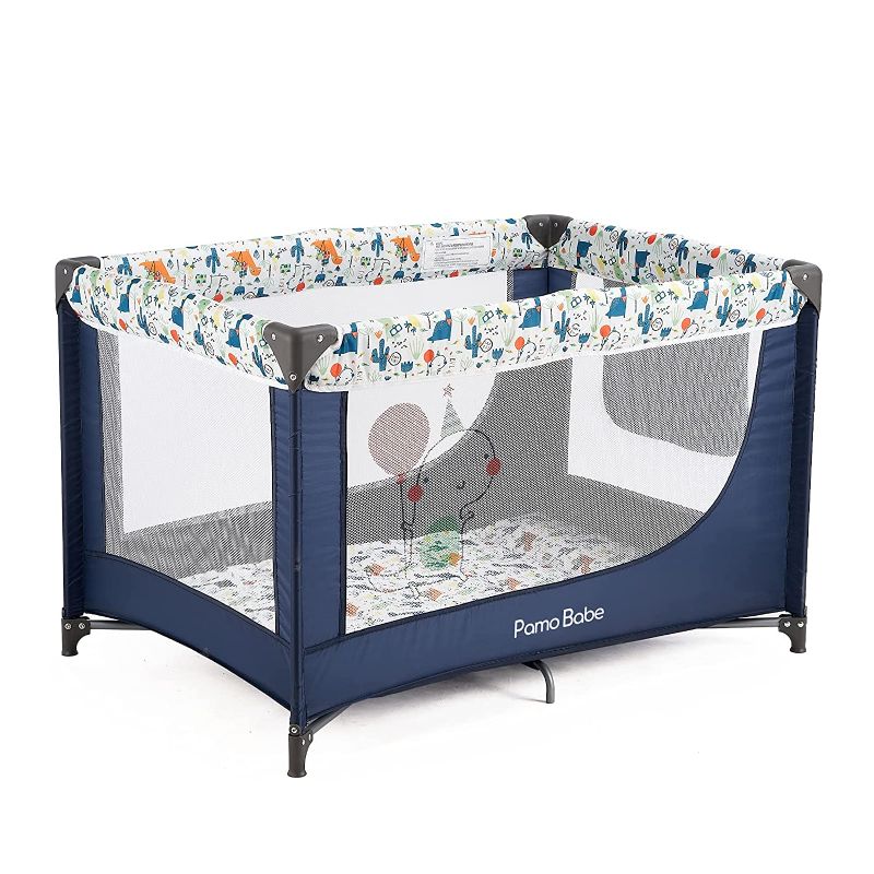 Photo 1 of Pamo Babe Comfortable Playard,Sturdy Play Yard with Mattress ( Navy Blue )
