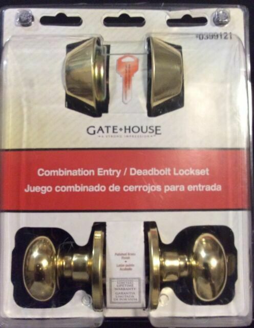 Photo 1 of Gatehouse Lock Set Entry Dr Double Cylinder Deadbolt Combo Polished Brass
