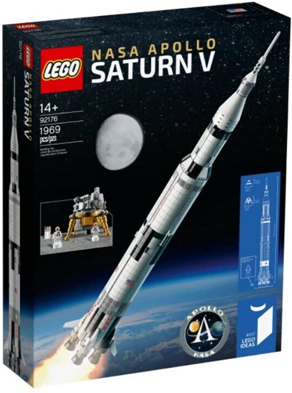 Photo 1 of LEGO 92176 Ideas NASA Apollo Saturn V Space Rocket and Vehicles, Spaceship Collectors Building Set with Display Stand [Amazon Exclusive]
