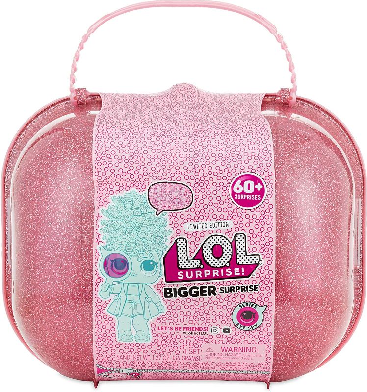 Photo 1 of LOL Surprise Bigger Surprise Limited Edition with 2 Collectible Dolls, 1 Pet, 1 Lil Sis with 60+ Surprises in Eye Spy Series Carrying Case- Gift for Kids, Toys for Girls Ages 4 5 6 7+ Year
