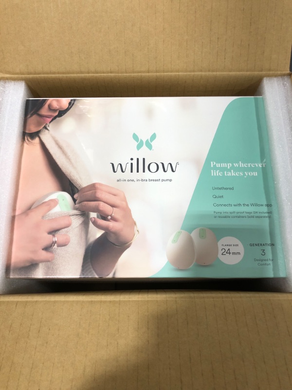 Photo 2 of Willow Pump Wearable Breast Pump 27mm | Quiet & Hands-Free, Portable, in-Bra Double Electric Breast Pump with App | The Only Pump That Lets You Pump in Any Position (27mm)
