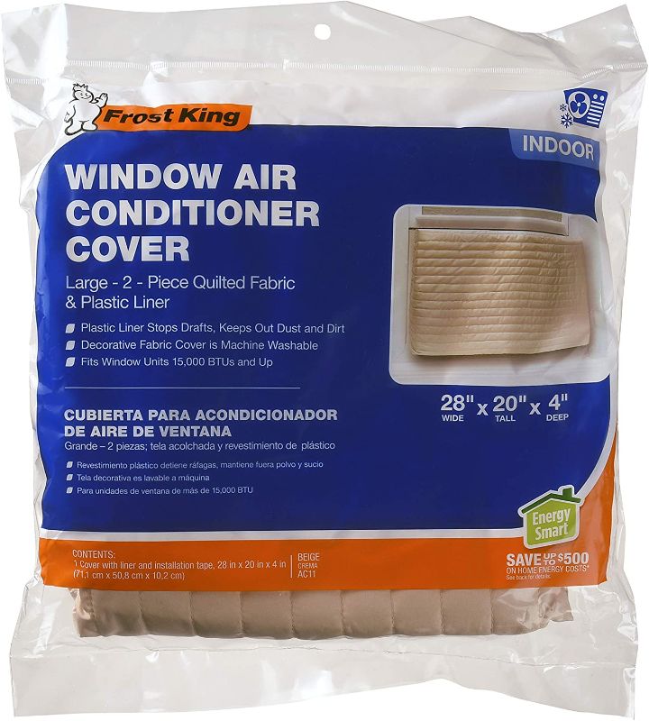 Photo 1 of Frost King, Large, fits units up to 20" x 28" AC11H Indoor Quilted 2-Piece Standard Air Conditioner Cover, 20in Wide x 28in Long, Beige
LOT OF 2.