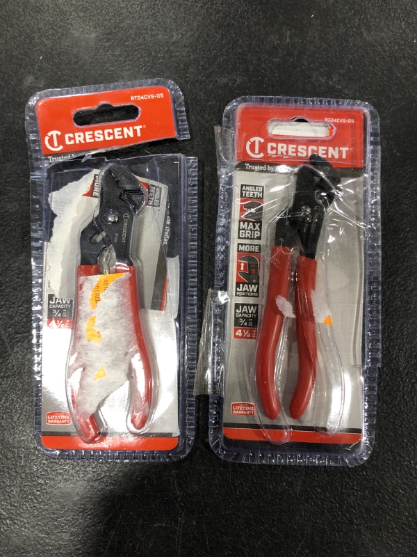 Photo 2 of Crescent 4-1/2" Mini V-Jaw Dipped Handle Tongue and Groove Pliers - RT24CVS-05
LOT OF 2. NEW