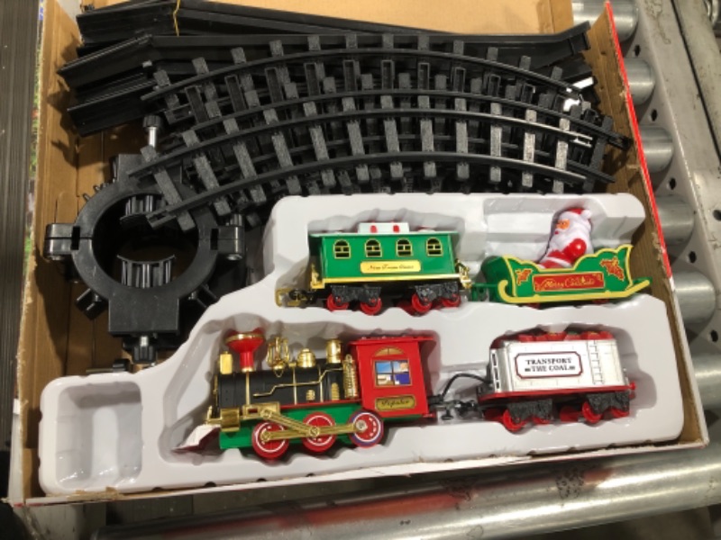 Photo 4 of Christmas Train, Christmas Train Sets for Under/Around The Tree, Christmas Tree Train with Lights and Sound + 15 Decoration Cards, Christmas Decoration Decor
